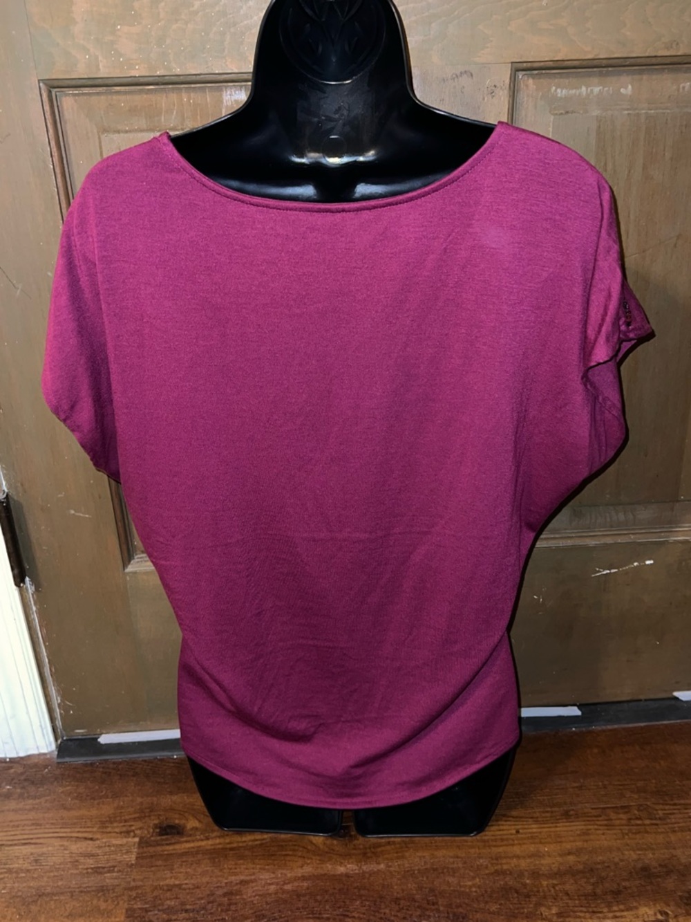 Fuchsia Y2K Sequin Pink Stripe Relax Fit Short Sleeve Lightweight Shirt Size M - Picture 5 of 8